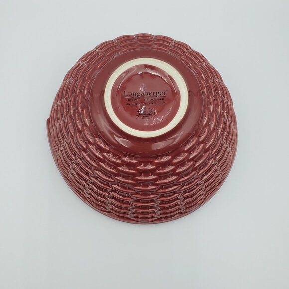 Longaberger Woven Reflections Paprika 9" Serving Bowl Large Round Mixing Bowl - Picture 4 of 7